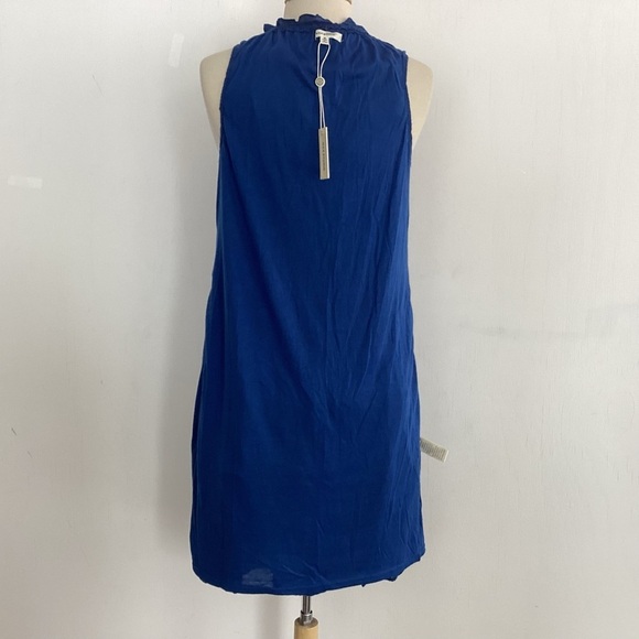 Max Studio Cobalt Blue Gauzy tiered Sleeveless Dress w/Tie Front Small NWT - Picture 7 of 14